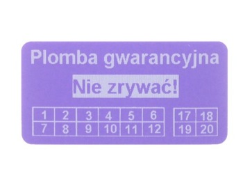 PLOMBY SERWISOWE STICKERY 30x15 PURPUROWY 500SZT