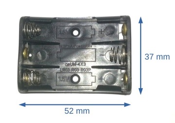 Корзина для батареек 3xAAA 3xR03 плоская