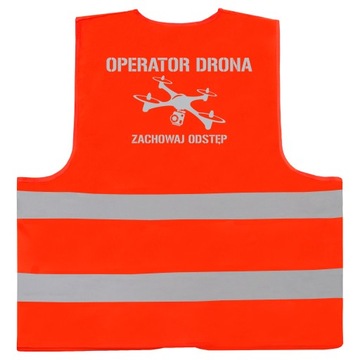 OPERATOR DRONA POMARAŃCZOWA KAMIZELKA ODBLASKOWA