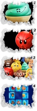 Наклейки на стену детские 3D Emoji Film 70х50