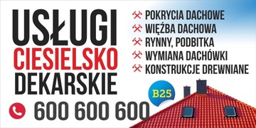 Reklama Baner - Usługi ciesielskie 2,5x1,25 SZYLD