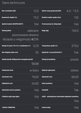 Piec żeliwny wolnostojący KOZA K9, fi 150