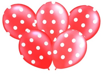 Balony Grochy Kropki CZERWONE 14