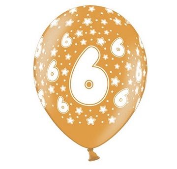 BALONY balon cyfra 6 SZEŚĆ Urodziny Party kolory