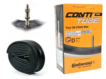 Continental Tour 28 Тонкая внутренняя трубка 28/37-609/642 Клапан Dunlop 40 мм