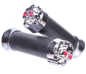 KING CHOPPER Jolly Romet Manetki Kierownicy Chrom ABS Czacha Czaszka 22mm