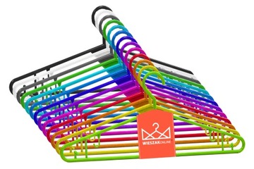 WIESZAKI ODZIEŻOWE UBRANIOWE KOLOROWE 10 szt.