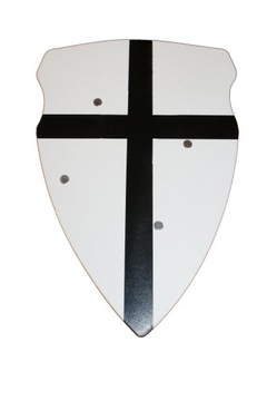 Tarcza rycerska mała 23x36 krzyż czarny