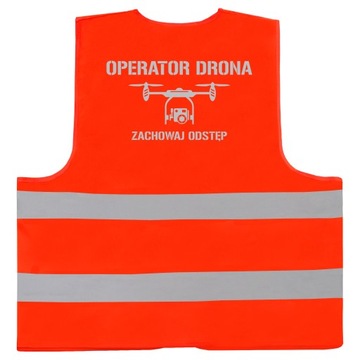 POMARAŃCZOWA KAMIZELKA BHP LOGO OPERATOR DRONA 5XL