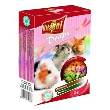 VITAPOL Dropsy dla gryzoni mix 75g przysmak 1037