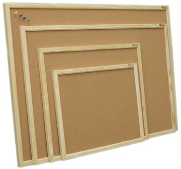 Tablica korkowa DOMEK 100x80 cm ramaDREW + pinezki