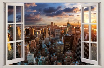 NAKLEJKI NA ŚCIANĘ Okno NEW YORK 31 100x65 cm