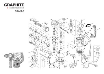 GRAPHITE 58G862 MIMOŚRÓD MŁOTOWIERTAR. ORYGINAŁ