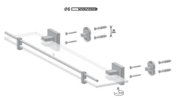 ARKTIC BISK ЗЕРКАЛО ПОЛКА 01461 ХРОМ