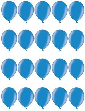 Balony Niebieskie 25cm Metaliczne 20szt. na ślub