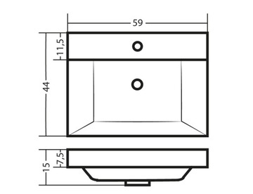 БЕЛАЯ раковина 60 x 44 x 7,5 см Polish Product