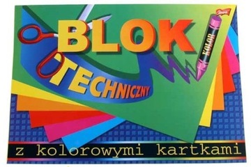 Blok techniczny szkolny A4 10 kartek kolorowy