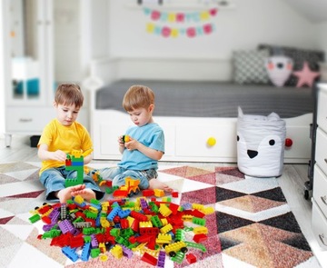 KLOCKI DUŻE ZESTAW 200 el Plastikowe Konstrukcyjne