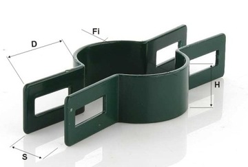 Промежуточный зажим Fi 60, зеленый, панель для садового столба
