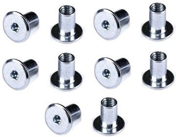 NAKRĘTKI ERICSONA M6 x 10mm Z ŁBEM PŁASKIM IMBUS NAKRĘTKA DO MEBLI 10 sztuk