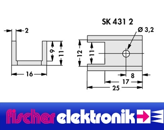 Радиатор алюминиевый ТО220, анодированный SK4312 16x11x25