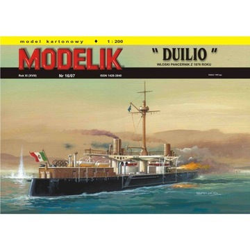Modelik 16/07 Włoski pancernik z 1876 DUILIO 1:200