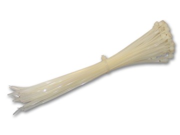 OPASKI ZACISKOWE KABLOWE 4,8x370mm BIAŁE 25szt