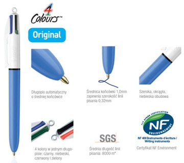 АВТОМАТИЧЕСКАЯ ШАРИКОВАЯ РУЧКА 4-ЦВЕТНАЯ BIC MEDIUM 1 шт.