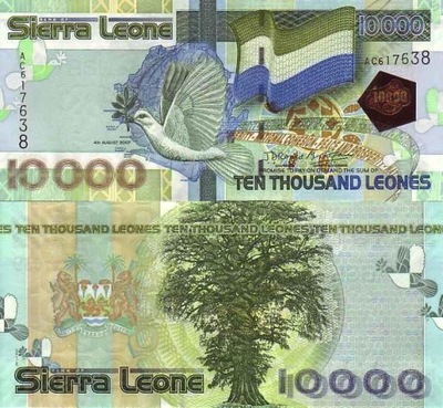 ~ Sierra Leone 10000 Leones 2007 PRZEPIĘKNY Unikat