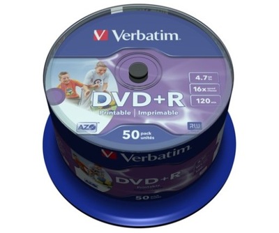 VERBATIM DVD+R 4,7GB FOTO PRINTABLE cake 50 sztuk