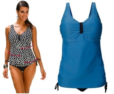 niebiesko czarny STRÓJ KĄPIELOWY jak TANKINI 38 D