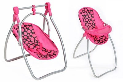 Hojdačka Swing stoličky pre bábiky 2 v 1, funkcie prehrať na zariadení BAZALKA