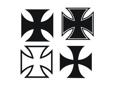 Naklejka Krzyż maltański , german style, cult 15cm
