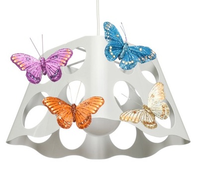 Svietidlá do detskej komora je ZAUJÍMAVÝ prívesok Lampa WHITE BUTTERFLY - môžete LED