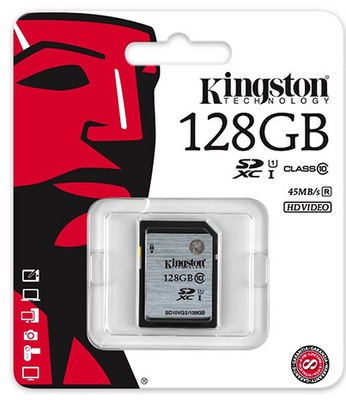 Kingston karta SD SDXC klasa 10 UHS-I 128GB 45MB/s
