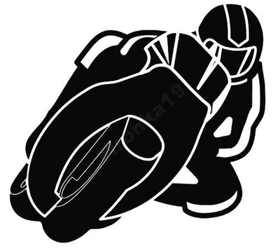 NAKLEJKA MOTOCYKL MOTOCYKLISTA ŚCIGACZ CZARNY