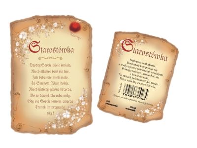 Naklejki DWUSTRONNE etykiety na wódkę alkohol 100