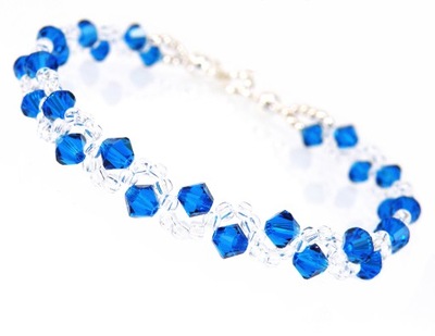 Bransoletka z kryształów SWAROVSKI niebieska BLUE