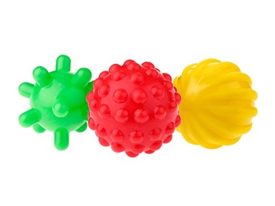 Edukacyjne piłeczki piłki sensoryczne 3szt zestaw1