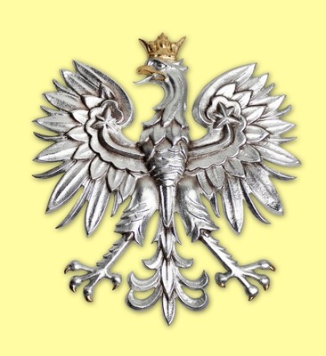 Godło Polski srebrzone - 21 cm x 23 cm