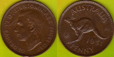 Australia 1 Penny 1951 r.