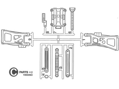 TT-02B Części C Tamiya 19000563