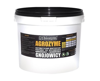 Biozym AGROZYME Enzymy Bakterie rozkłada Gnojowicę USUWA BRZYDKI ZAPACH 5kg