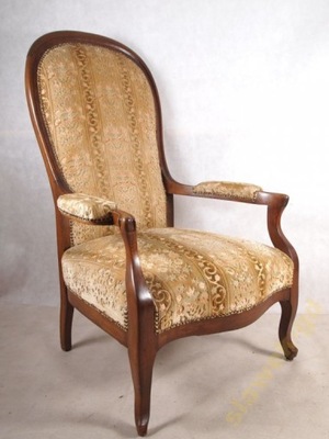 Fotel Voltaire Oryginał 1850r. Orzech
