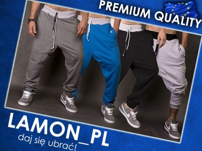 Szare modne spodnie dresowe baggy Lamon_pl XXL