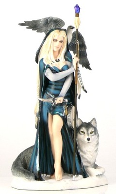 FIGURKA fantasy wojowniczka i wilk ** veronese