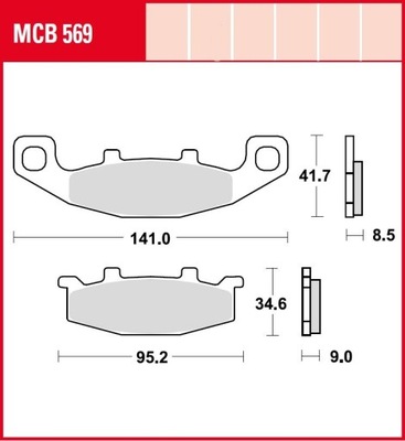 COMPLET DE SABOTS DE FREIN HAMULCOWYCH, FREINS TARCZOWE TRW MCB569 - milautoparts-fr.ukrlive.com