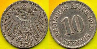 NIEMCY 10 Pfennig 1912 r. D