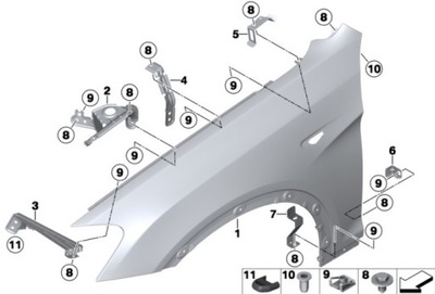 NOWY, ORIGINAUX AILE AVANT DROITE BMW X3 F25 - milautoparts-fr.ukrlive.com