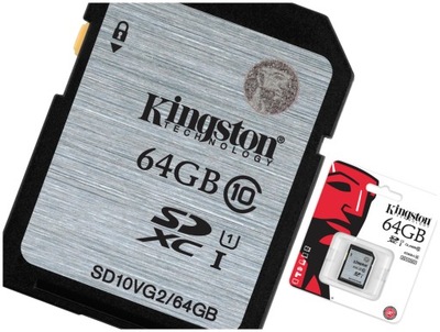 KINGSTON DUŻA Karta SD SDHC 64 GB CLASS 10 SDX UHS